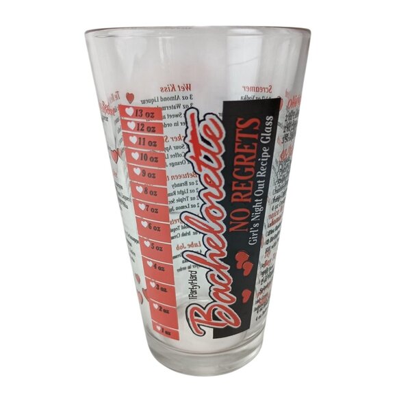 Bachelorette No Regrets Girl's Night Out Recipe Tumbler Glass 18 Recipe - Picture 1 of 7
